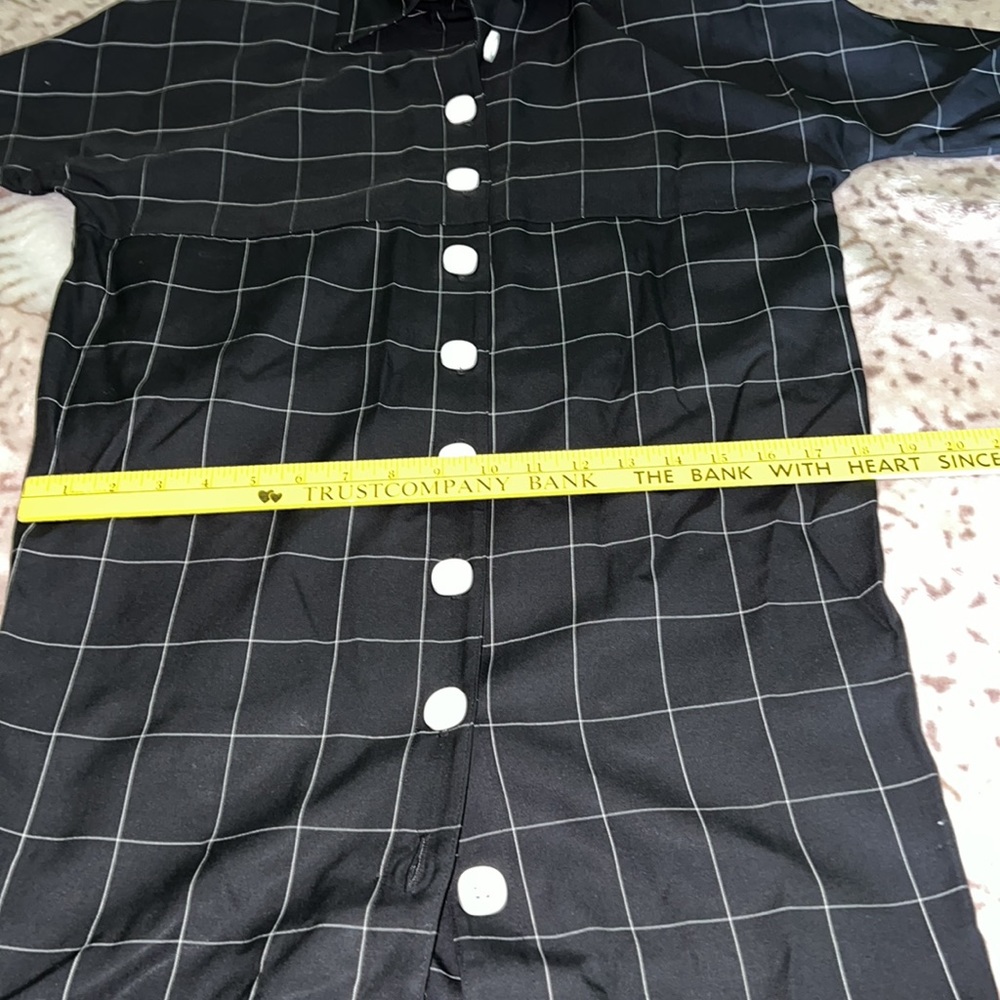 Chetta B vintage size 6 black/white plaid long sleeve dress New With Tags - Picture 12 of 15